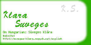 klara suveges business card
